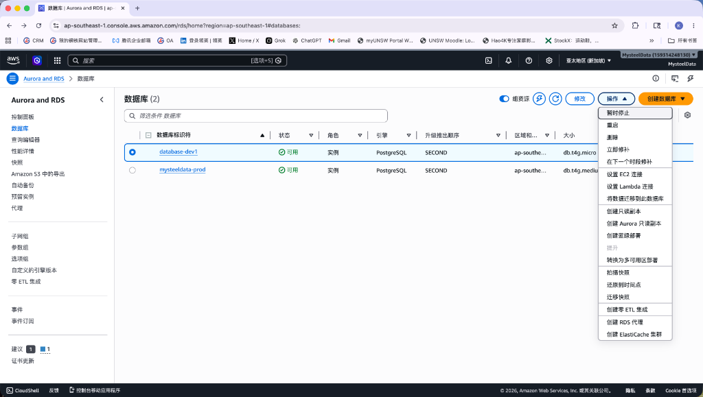 RDS Instances List